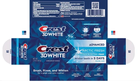 Crest 3D WhiteAdvanced Arctic Fresh with Stain-Blasting Foam 포장