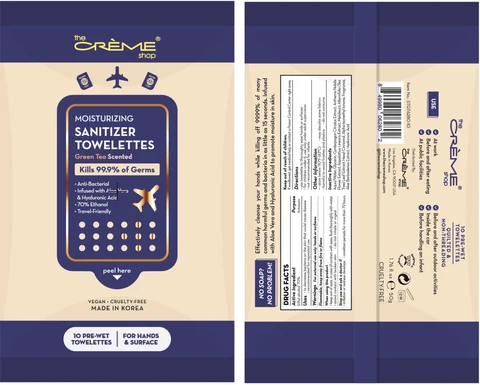 MOISTURIZING SANITIZER TOWELETTES GREEN TEA 포장