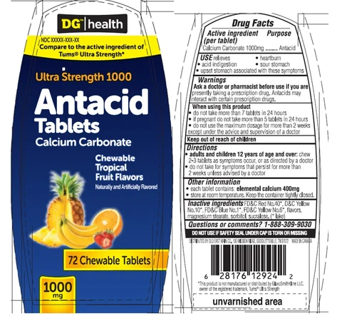 DGH Antacid 1000 Tropical Fruit, 72ct 포장