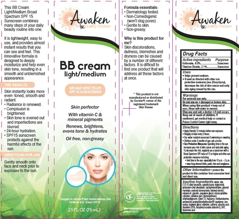 Awaken Skin Perfector BB Broad Spectrum SPF 15 Sunscreen Light Medium 포장