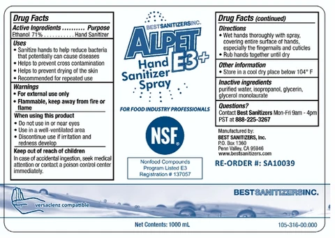 Alpet E3 Plus Hand Sanitizer Spray 포장