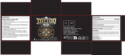 Tattoo numbing cream packaging