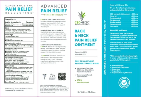 CBDMEDIC Back and Neck Pain Relief packaging