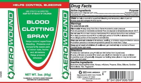 Aerowound Blood Clotting First Aid 포장