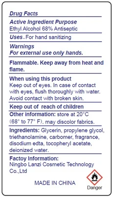 Antibacterial hand sanitizer 포장