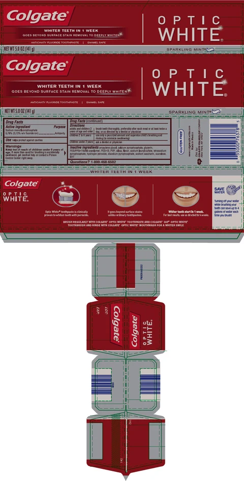 Colgate Optic White Sparkling Mint Flavor 포장