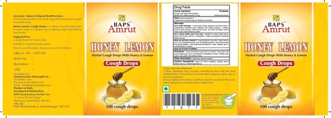 Honey Lemon Cough Drops 포장