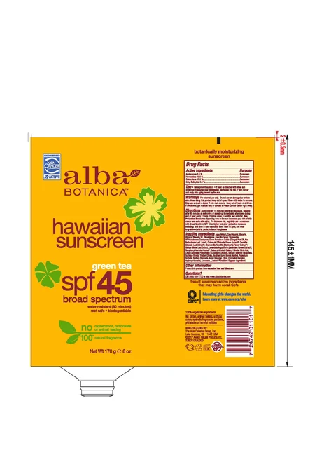 Alba Botanica HW Sunscreen Green Tea SPF45 포장