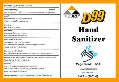 Tiodize Hand Sanitizer packaging