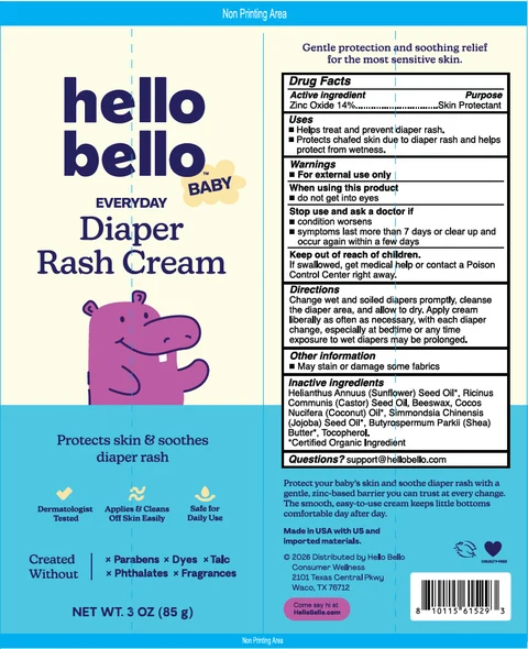 Hello Bello Diaper Rash Cream packaging