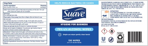 Suave 75% v/v ALCOHOL WIPES packaging
