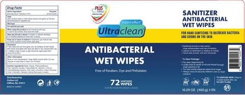 ULTRACLEAN ANTIBACTERIAL WET WIPES 포장