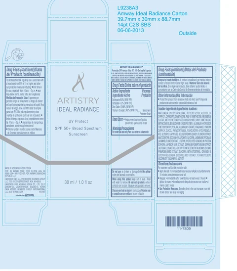 ARTISTRY IDEAL RADIANCE UV Protect SPF 50 PLUS Broad Spectrum Sunscreen 포장