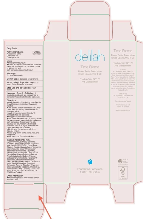 Time Frame Future Resist Foundation Broad Spectrum SPF 20 TruffleDelilah Cosmetics packaging