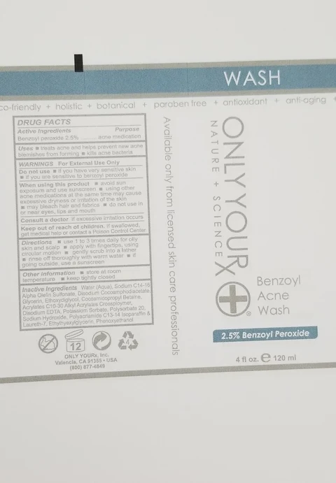 Benzoyl Acne Wash -2.5% Benzoyl Peroxide 포장