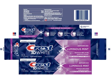 Crest 3D WhiteAdvanced Luminous Mint 포장