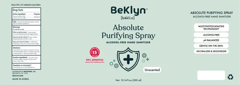 Beklyn Absolute Purifying-Spray 포장