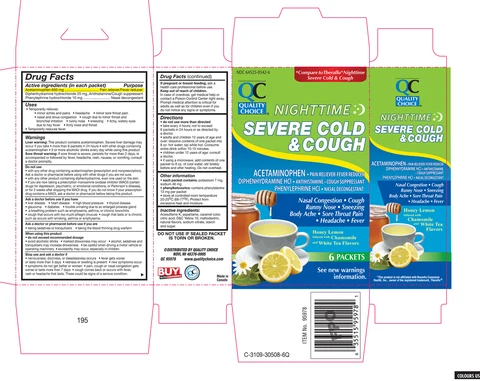 Quality Choice night time severe cold and coughhoney lemon infused with chamomile and white tea flavors 포장