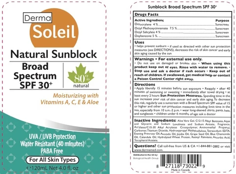 Derma Soleil Natural Sunblock SPF 30 포장