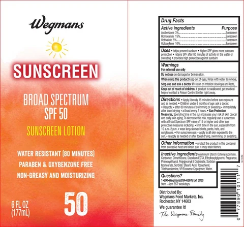 Sunscreen SPF 50Wegman 포장