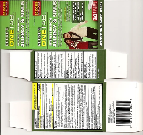 REESES ONETAB ALLERGY AND SINUS 포장