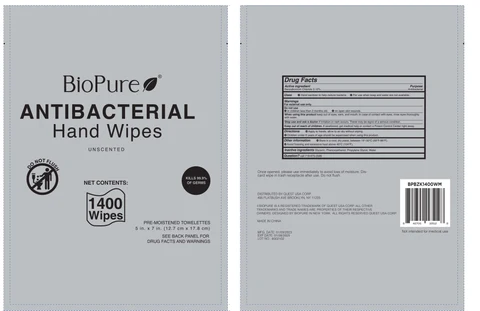 BIOPURE 1400CT ANTI BACTERIAL HAND WIPES 포장