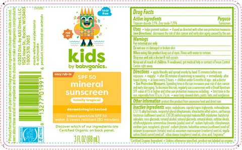 Kids SPF50Plus Mineral Sunscreen Rollerball Totally Tropical packaging