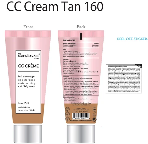 CC Cream Tan160 packaging