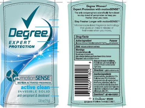 DegreeActive Clean Antiperspirant and Deodorant 포장