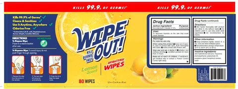 Antibacterial Wipes 포장