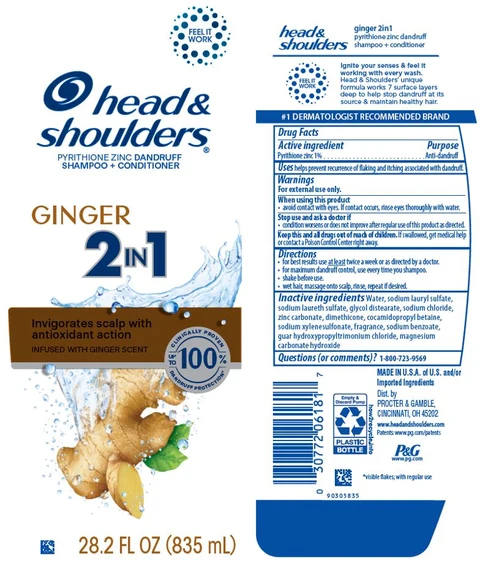 Head and Shoulders Ginger 2in1 packaging