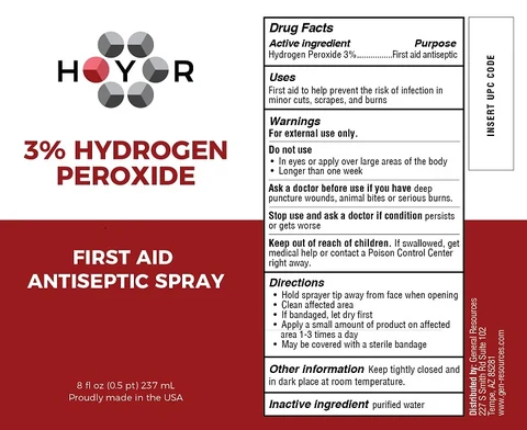 HYR Hydrogen PeroxideFirst Aid Antiseptic packaging