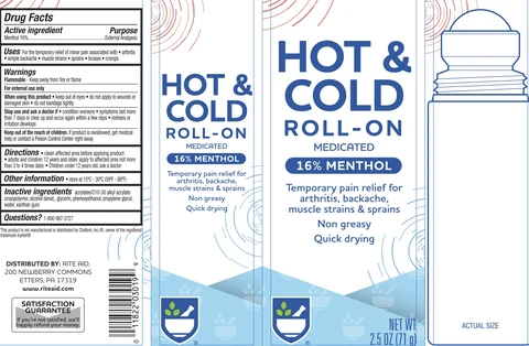 Rite Aid Hot and Cold Roll On packaging