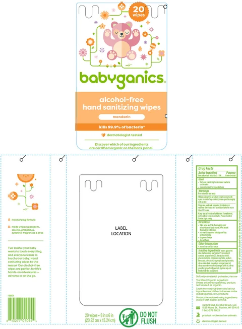 Babyganics Alcohol-Free Hand Sanitizer Wipes Mandarin 포장