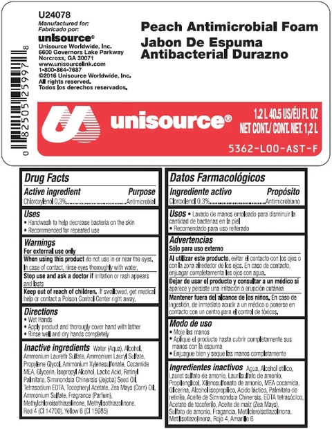 UNISOURCE Peach Antimicrobial Foam 포장