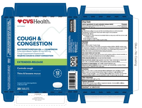 COUGH AND CONGESTION EXTENDED RELEASE packaging