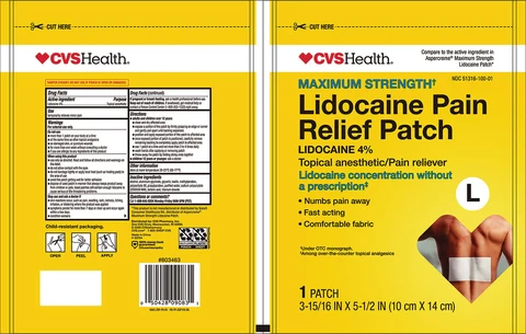 CVS 9083 Maximum Strength Lidocaine 4 Pain Relief Patch 1ct Large packaging