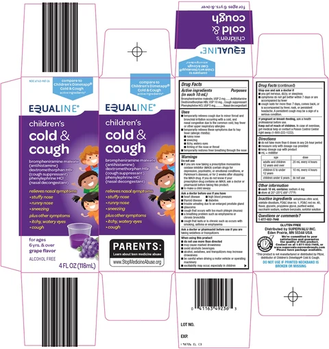 equaline childrens cold and cough packaging