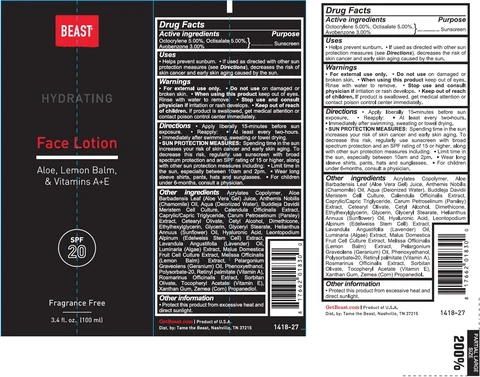 BEAST HYDRATING FACE SPF-20 포장