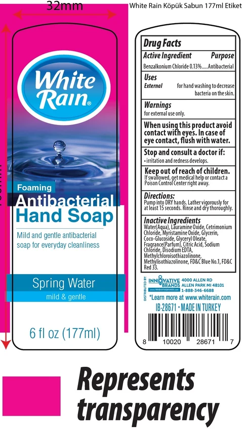 White Rain Foaming Antibacterial Hand Spring Water packaging