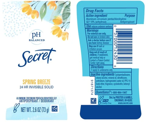 Secret Spring Breeze InvisibleAntiperspirant/Deodorant 포장