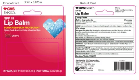 CVS Health Cherry SPF 15 Lip Balm packaging