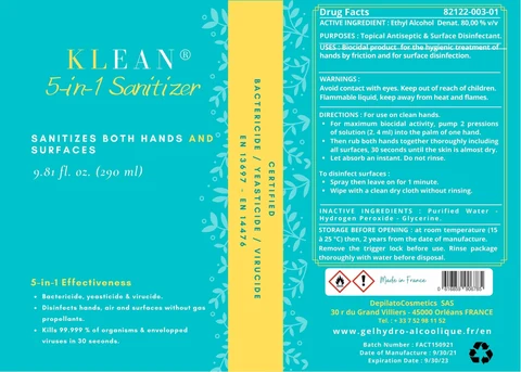 KLEAN 5 IN 1 Sanitizer 포장