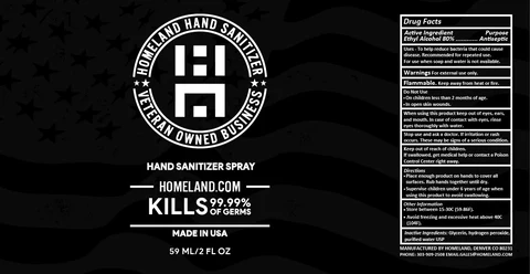 Homeland Hand Sanitizer 포장
