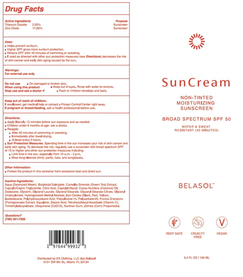 Belasol Suncream Non Tinted Moisturizing Sunscreen SPF 50 포장