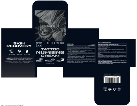 Bliss Republic Lidocaine Numbing Cream 포장