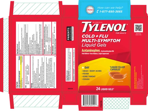 TYLENOL Cold plus Flu Multi-Symptom Liquid Gels Day 포장