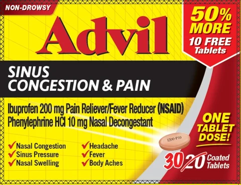 ADVIL SINUS CONGESTION AND PAIN 포장