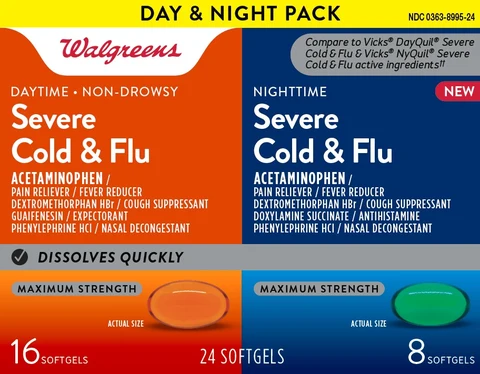 SEVERE COLD AND FLUDAYTIME NON DROWSY and NIGHTTIME 포장