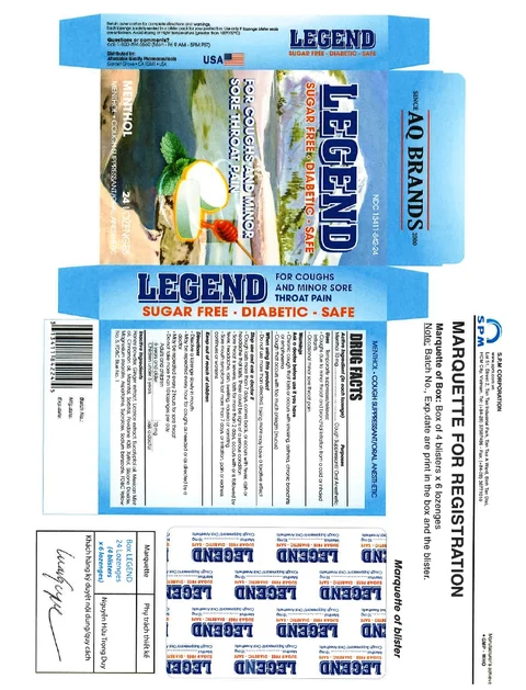 LEGEND COUGH lozenge packaging